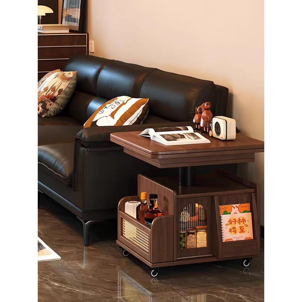 可升降边几折叠移动推车小户型客厅沙发边柜2025新款茶桌茶台两用 - 图0