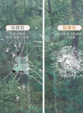 玻璃贴纸防爆膜透明浴室移门窗户安全贴膜防撞背胶防水保护办公室