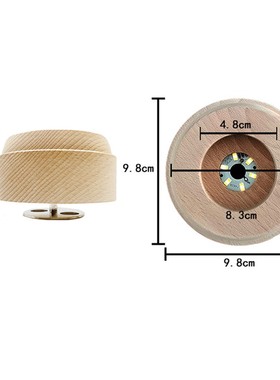 水晶雕刻木质底座实木ld发光灯座创意八音盒旋转遥控音乐盒