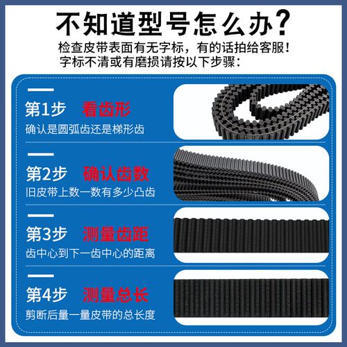 一尊双面齿同步皮带DA8M2352/2360/2368/2384传动齿形橡胶同步带 - 图1