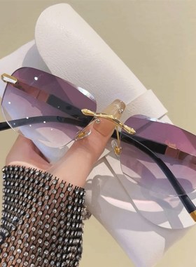 【一镜多用】24新款时尚无框墨镜老花镜+清防Z蓝光+切边