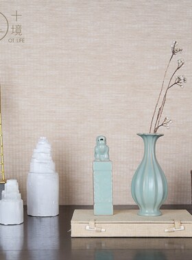 十境OTligfe新中式越窑陶瓷家居样板间酒店软装装饰花器