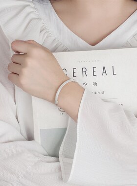 个性网状织网手镯女情人节时尚镀银手环送女友礼物浪漫银色手饰品