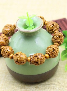 厂家  桃核雕刻饰品 桃核手串 男女士文玩手把件创意节日礼物