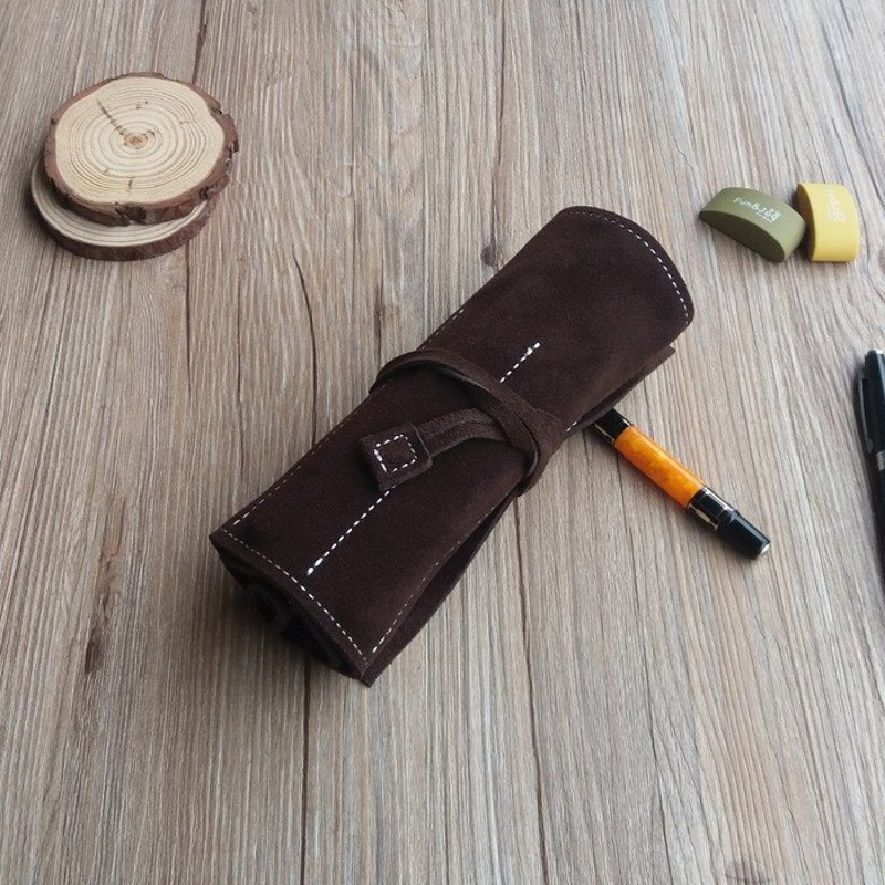 钢笔收藏袋10支装牛皮卷笔帘创意真皮大容量保护套笔袋复古收纳包,淘宝优惠券,粉丝福利购,淘宝优惠卷