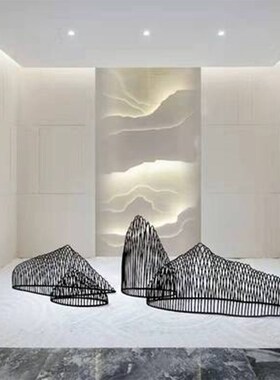 假山雕塑镂空线条装饰庭院样品屋展示中心园林酒店水池景观装饰