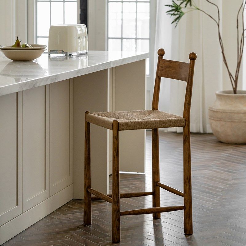 ooi法式藤编椅复古实木餐椅家用吧台椅岛台椅高脚椅子,淘宝优惠券,粉丝福利购,淘宝优惠卷