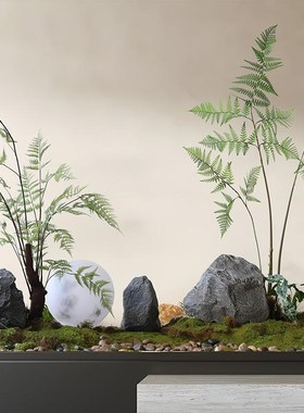 森系仿真泡沫石头造景装蕨类枯山水绿植景观造景假山悬浮石