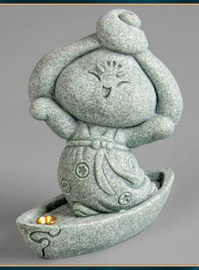 碌心 国潮风唐仕女云舟乐舞 青砂石创意茶宠家居装饰