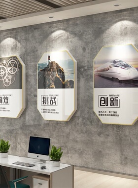 办公室墙面装饰企业文化激励志标语团队纸公司会议室背景字挂画