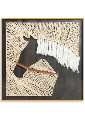 手工钉子绕线画新中式实物画美式客厅装饰画马头装置画小众个性墙