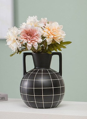 诧寂风陶瓷花瓶摆件客厅酒柜装饰品办公室样板间乔迁新居