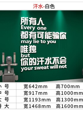 健身房墙面装饰贴纸体育运动馆励志激励文字标语背景墙创意海报