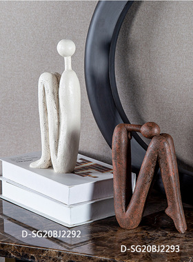 现代极简物抽象雕塑家居样板房间售楼处书房客厅电视柜装饰