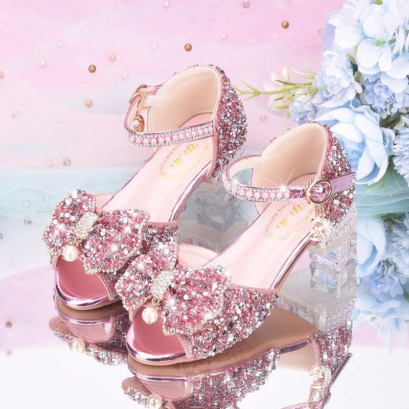 女童高跟鞋新款儿童鞋公主水晶凉鞋走秀演出礼服鞋软底网红模特鞋,淘宝优惠券,粉丝福利购,淘宝优惠卷