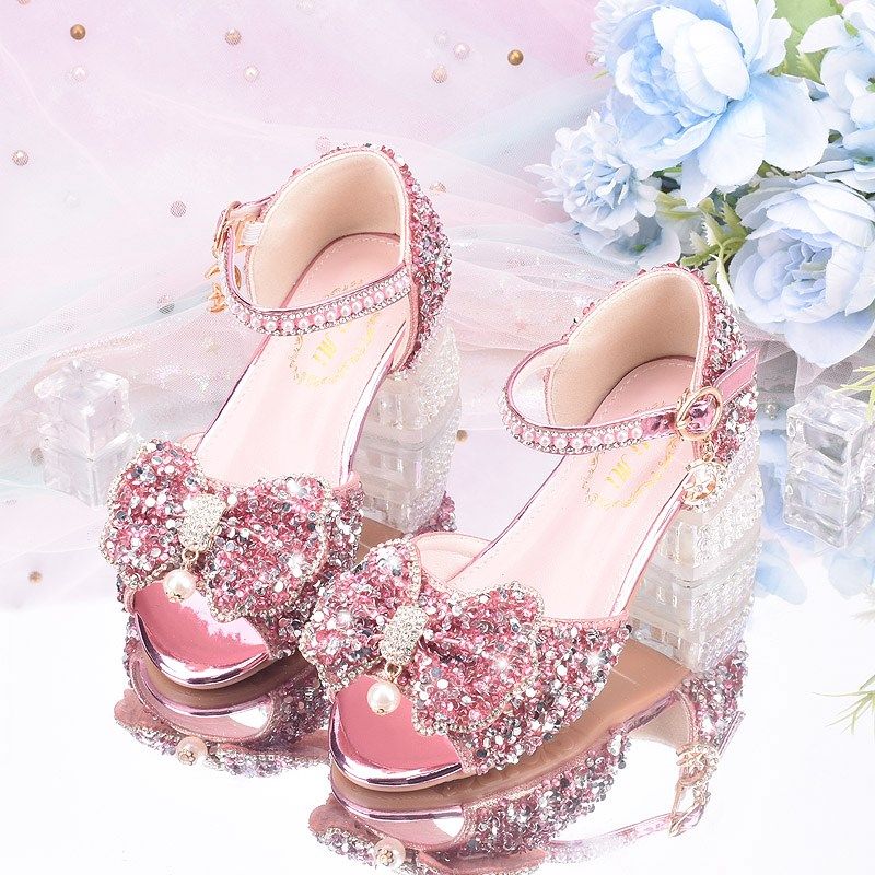 女童高跟鞋新款儿童鞋公主水晶凉鞋走秀演出礼服鞋软底网红模特鞋,淘宝优惠券,粉丝福利购,淘宝优惠卷