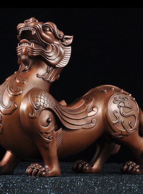 紫铜貔貅摆件招财皮丘一对家居客厅电视柜酒柜玄关装饰品开业礼品