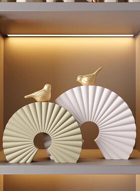 喜上眉梢高级感艺术摆件轻奢高档客厅电视柜软装饰品乔迁新居礼物