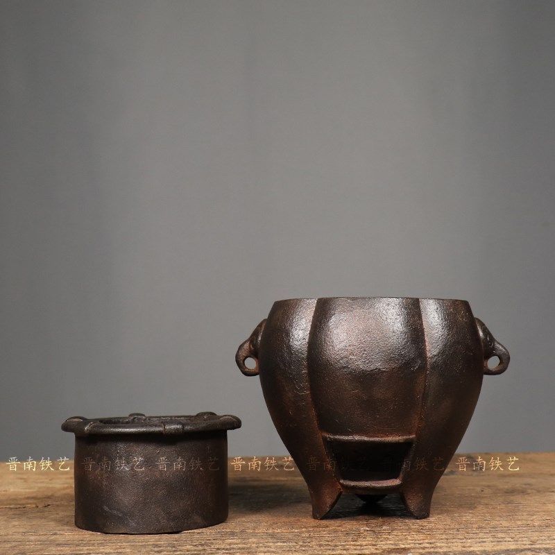 仿古铸铁南瓜炭火炉复古煮茶炉中式古典温酒炉小火炉陈设收藏摆件,淘宝优惠券,粉丝福利购,淘宝优惠卷