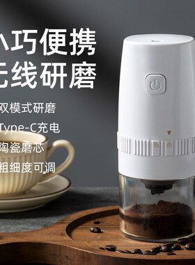 便携式电动研磨咖啡机家用磨豆机全自动小型磨粉器五谷豆类干