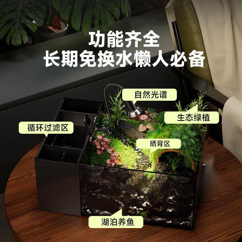 生态乌龟缸造景全套饲养鱼龟混养懒人养龟小型小乌龟专用家用鱼缸,淘宝优惠券,粉丝福利购,淘宝优惠卷