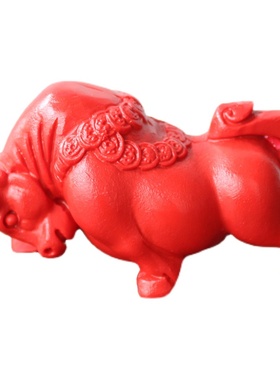 小号朱砂桌面小摆件生肖牛属相牛气冲天电脑桌装饰办公室牛本命年