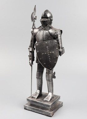 中世纪罗马士兵模型铁皮工艺品怀旧盔甲人橱窗柜收藏装饰复古摆件