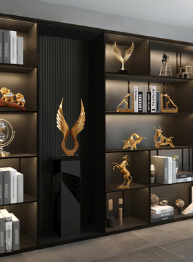 办公室摆件领导高档客厅家居软装饰品柜子书柜酒柜招财轻奢工艺品