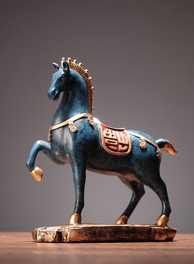 新中式马摆件创意酒店公司开业礼品客厅电视柜玄关书房装饰桌面摆