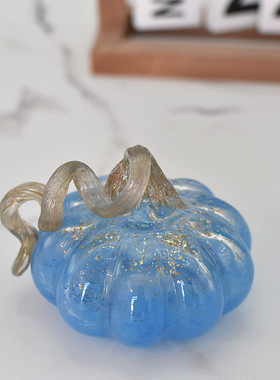 玻璃彩色南瓜琉璃工艺品书房酒柜客厅软装摆件家庭装饰品网红摆设