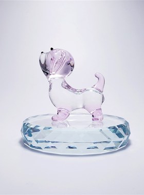 可爱小狗生日礼物水晶玻璃创意摆件十二生肖动物属相琉璃车载饰品