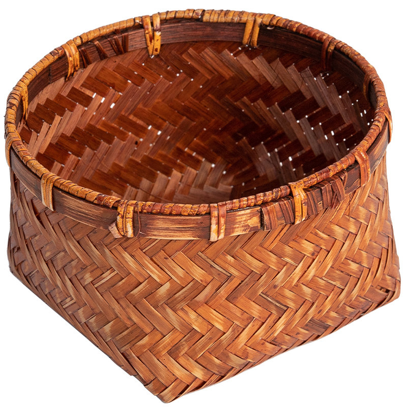 竹编圆口筐方底筐竹篓圆筐四脚筐点心筐收纳筐零食筐家用收纳篮,淘宝优惠券,粉丝福利购,淘宝优惠卷