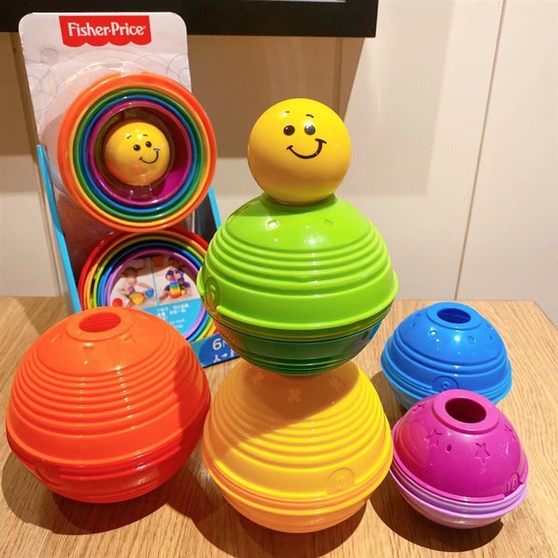 彩虹碗叠叠杯乐玩具婴儿童益智早教彩色认知运动球多功能层叠6m+ - 图0
