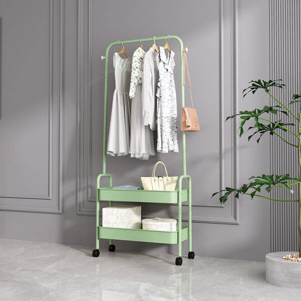 Floor-standing clothes rack, coat rack, movable balcony clothes rack, indoor simple clothes rack, storage rack