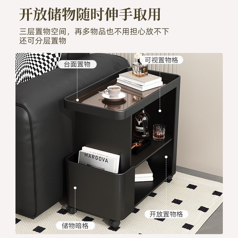 可移动茶几沙发边几小户型家用客厅小推车带轮置物架铁艺床头边柜,淘宝优惠券,粉丝福利购,淘宝优惠卷