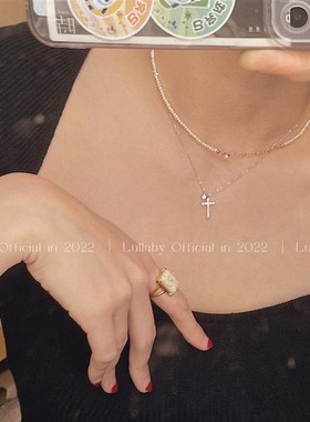信仰/通体925银 十字架复古项链女百搭叠戴小众设计高级感锁骨链