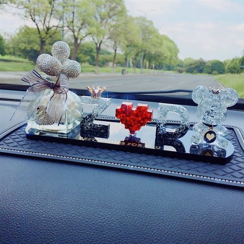 私人定制姓名字母汽车内载创意网红女神款中控台仪表盘摆件装饰品 - 图2