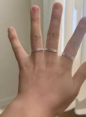 999纯银手工树纹戒指男女个性时尚情侣对戒七夕生日礼物