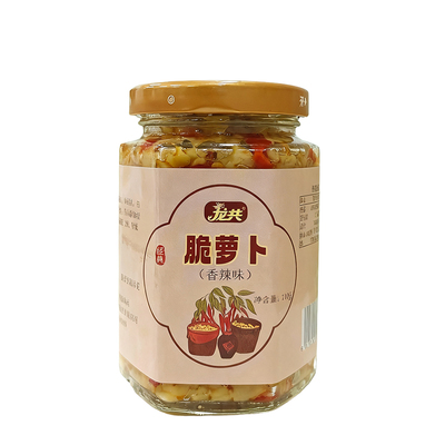 龙共旗舰店香辣萝卜干下饭菜即食酱腌菜脆辣萝卜丁拌饭拌面罐装菜