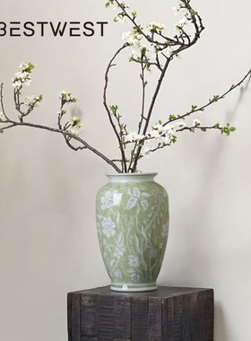 陶瓷客厅装饰桌面入户玄关电视柜装饰品花瓶软装高级感工艺品