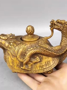 龙回首香炉摆件铜青龙回首龙头壶龙回头龙龟壶万寿壶居家风水摆设
