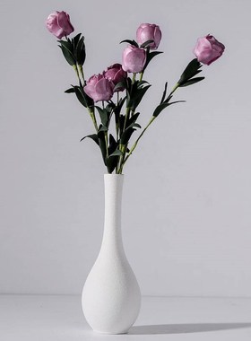 新款日式禅意陶瓷花瓶客w厅酒柜复古简约磨砂小花瓶家居摆件