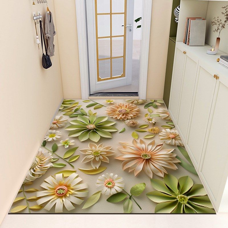 d立体卉皮革地垫入户门垫级感进门口耐脏免洗玄关垫地毯,淘宝优惠券,粉丝福利购,淘宝优惠卷