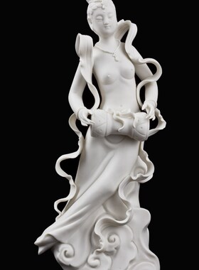 陶瓷人物仕女敦煌飞天瓷雕家居客厅工艺品艺术品电视柜装饰品