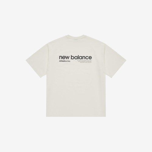 New Balance新百伦正品男圆领宽松字母图案短袖T恤AMT42335-CIC - 图0