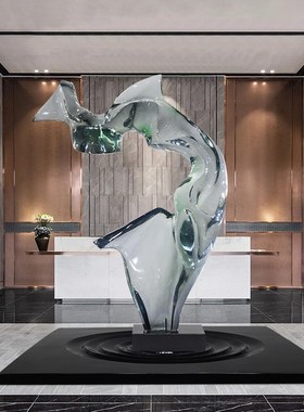 售楼处酒店大堂大型落地雕塑客厅电视柜摆件入户门玄关艺术装饰品