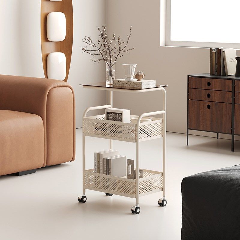 小户型客厅玻璃沙发边几家用创意小茶几卧室铁艺多层床边柜,淘宝优惠券,粉丝福利购,淘宝优惠卷