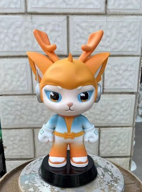 3D打印树脂电镀玻璃钢卡通公仔雕B塑定制公司IP形象吉祥物模型摆