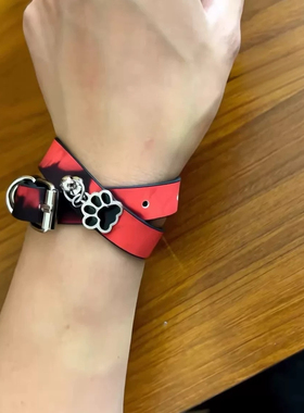 温感变色猫爪项圈辣妹choker软皮革项链潮酷高级感锁骨链颈链颈圈