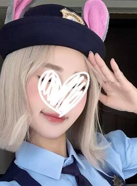 朱迪兔子警官cos卡通耳朵帽子女可爱圆顶礼帽疯狂动物城贝雷帽潮